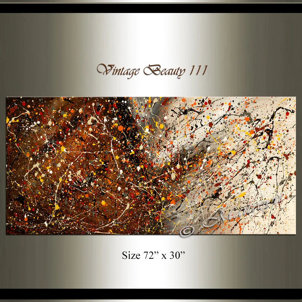 Abstract Paintings For Sale | Jackson Pollock Style | Large Modern Art - Vintage Beauty 111