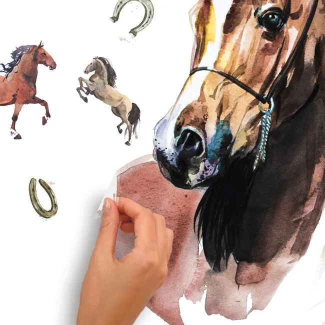 Watercolor Wild Horses Peel And Stick Giant Wall Decals
